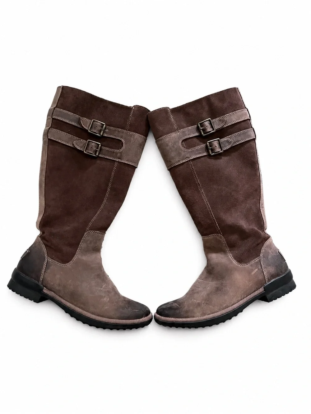 UGG Zarina Brown Suede & Leather Waterproof - Sheepskin Blend Lining Boots